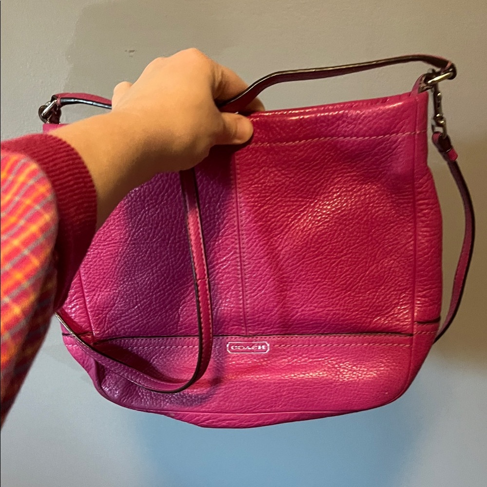 Coach Pink Leather Shoulder Bag